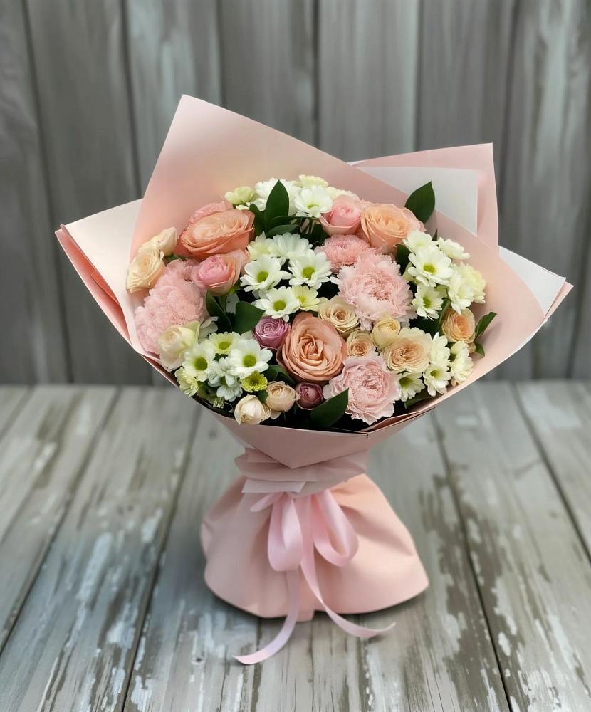 Букет цветов из: Гвоздики, Розы и Хризантемы в Острогожске