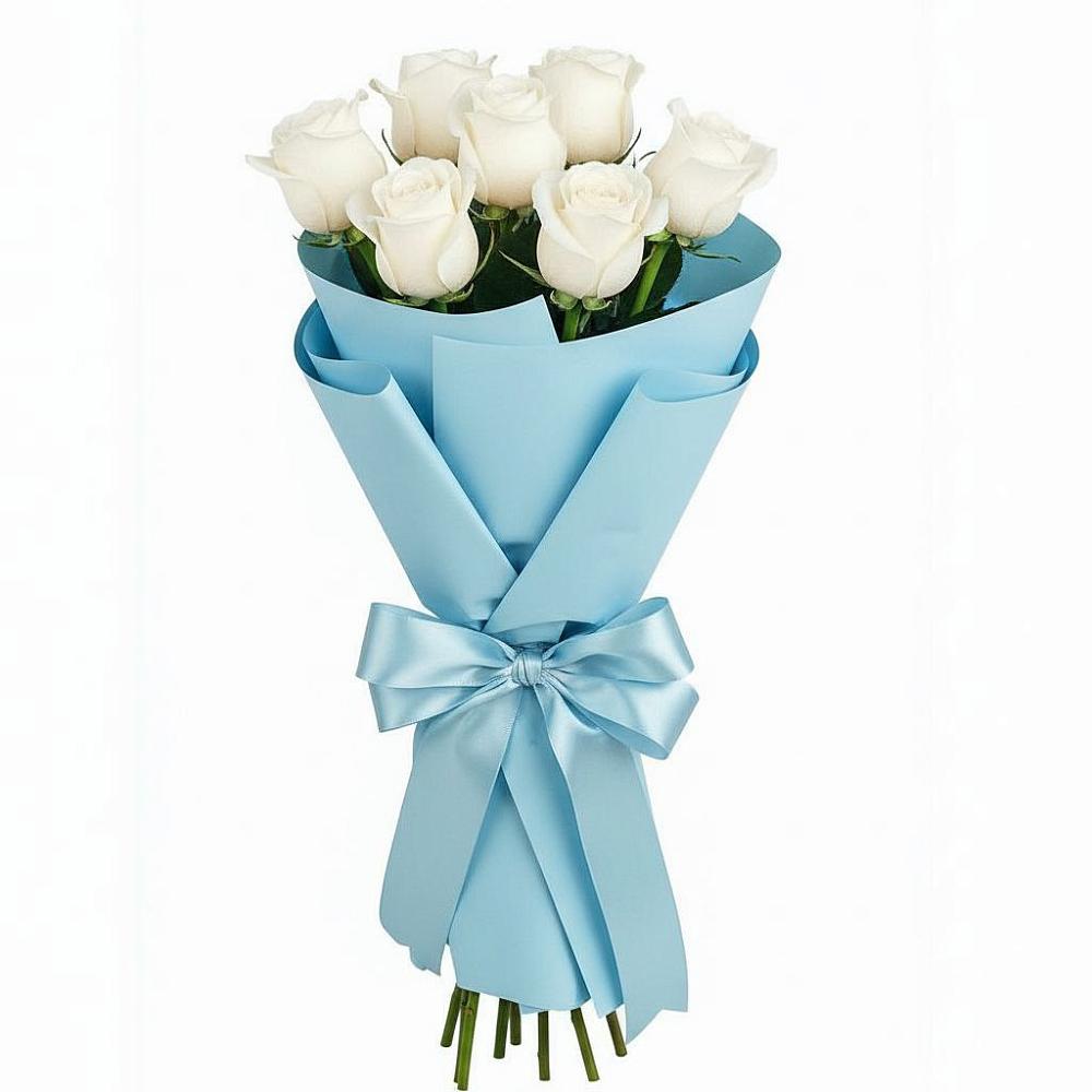Букет 7 белых роз Проуд в Острогожске