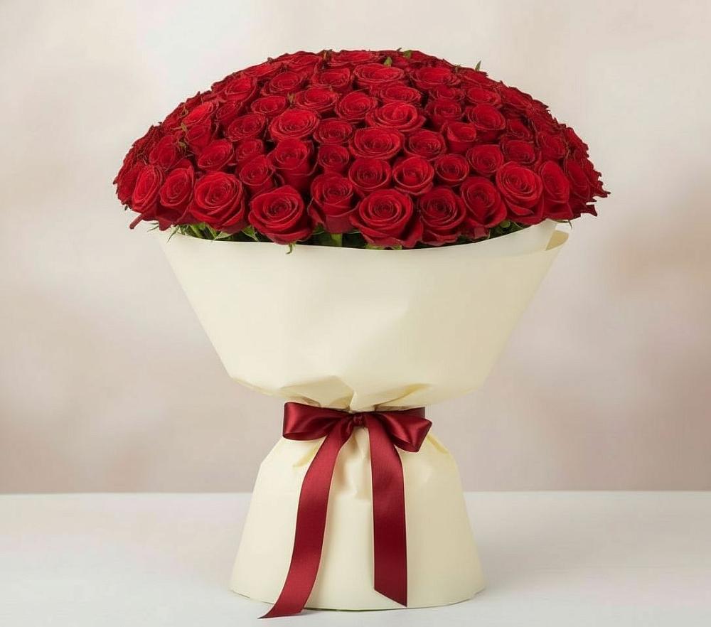 Букет 101 Красная роза Милано в Острогожске