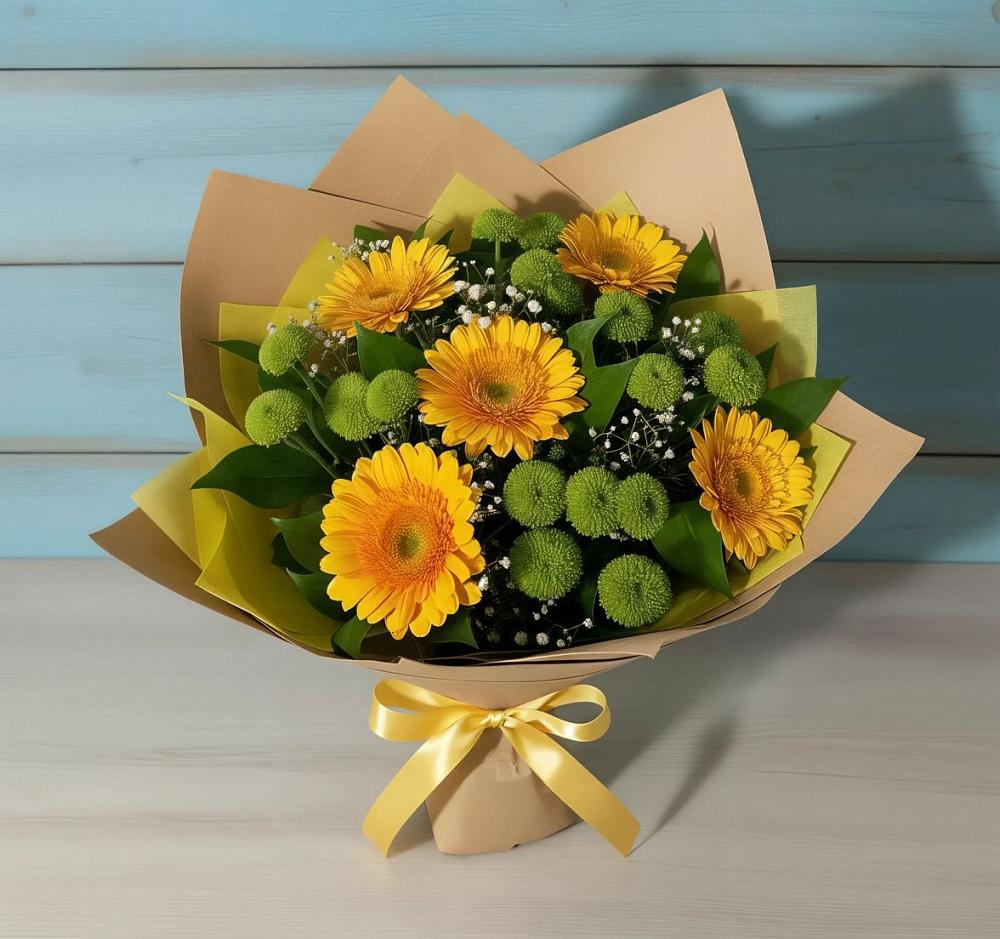 Букет цветов из: Герберы и Хризантемы в Острогожске