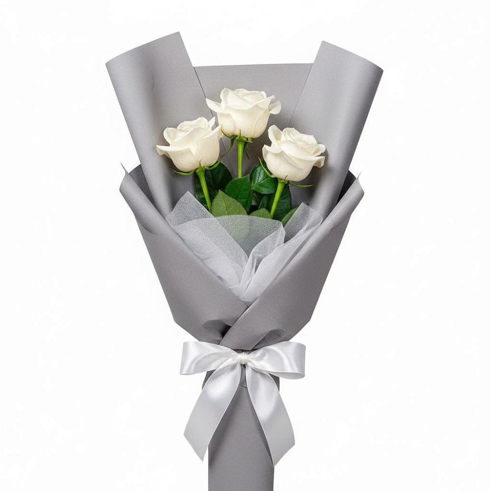 Букет 3 белые розы в Острогожске