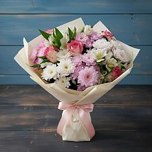 Букет цветов из:  Хризантемы, Альстромерии и Розы в Острогожске