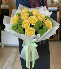 Букет цветов из:  Хризантемы и Розы в Острогожске